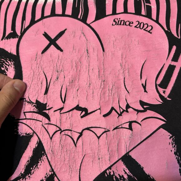 Kinetic Kings Shirt Mens Large Black Broken Hearts Graphic Oversized Pump Cover - Picture 7 of 11